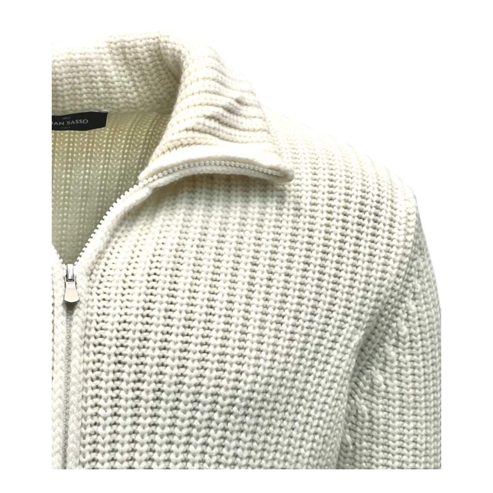 Gran Sasso Kasjmier Grofgebreide Vest Off-White Heren