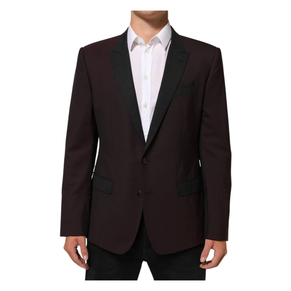 Dolce & Gabbana Men's Brown Blazers, Xl, 2 Buttons Suit Jacket Blazer