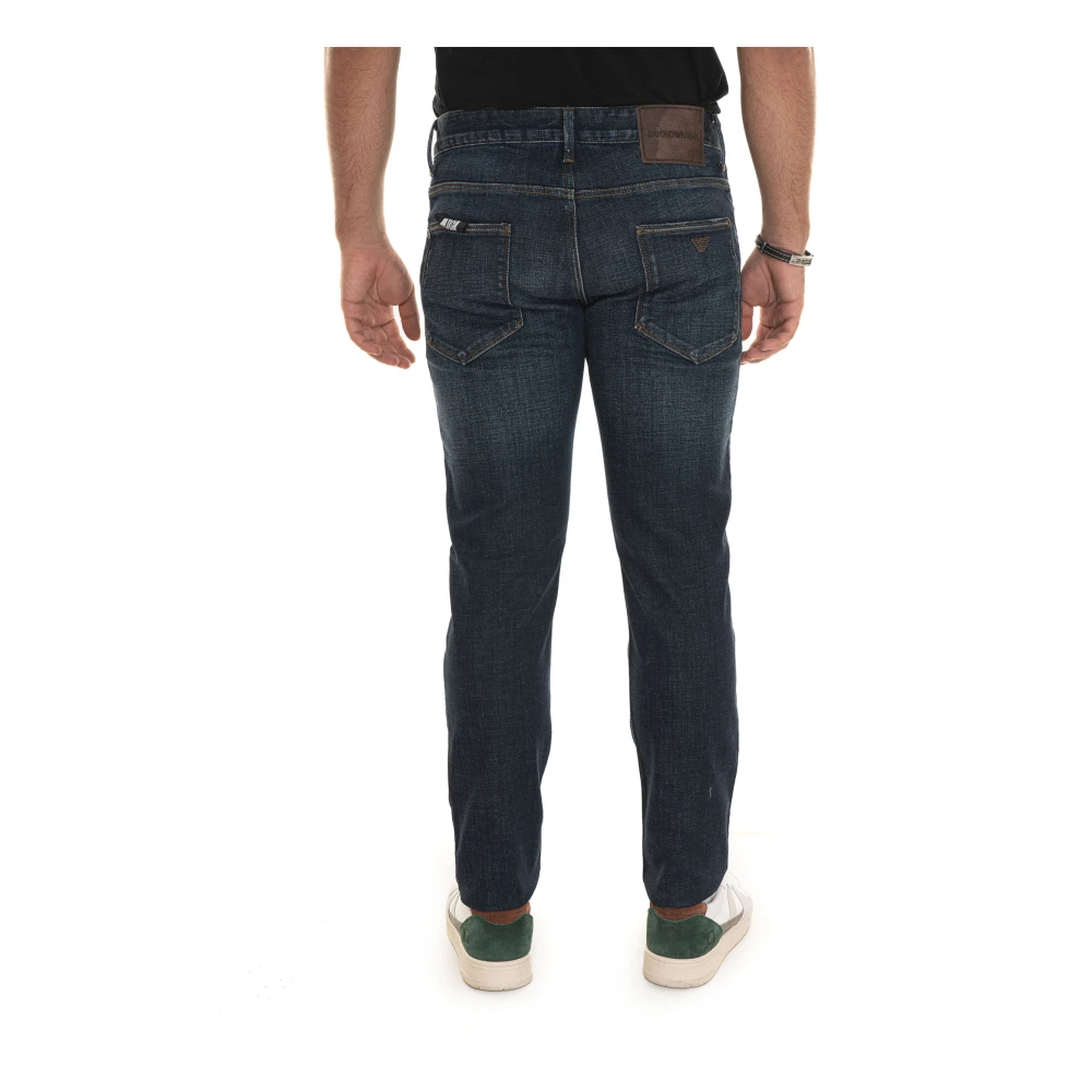 Emporio Armani Slim Fit Denim Jeans voor Heren Blue Heren