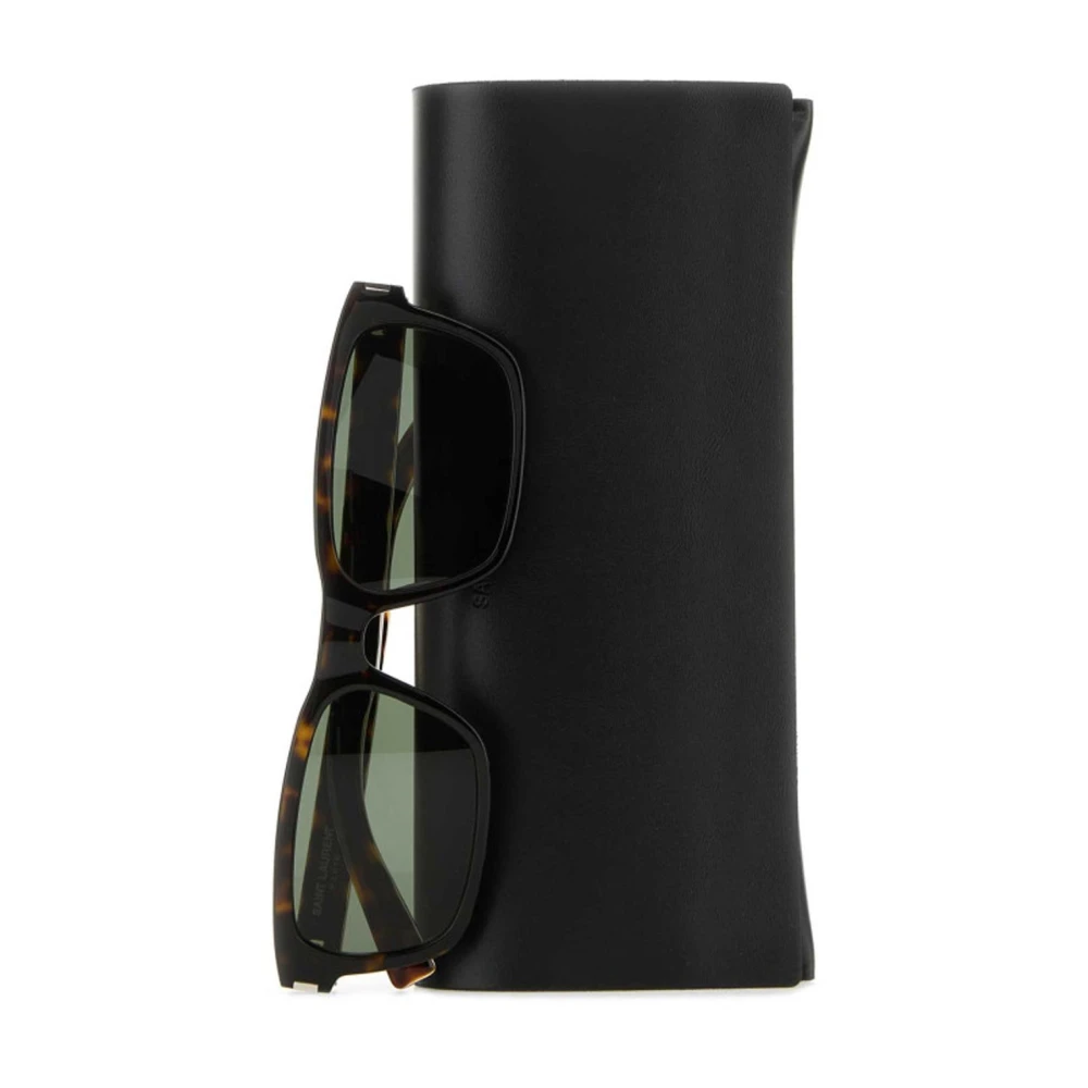 Saint Laurent Bruine zonnebril met schildpadeffect Brown Heren
