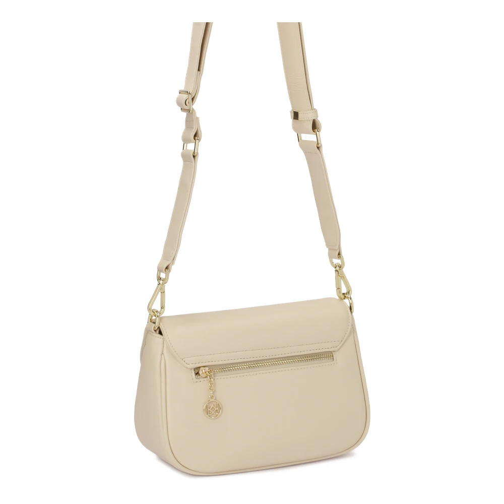 Kazar Roomkleurige handtas met een zak in de klep Beige Dames