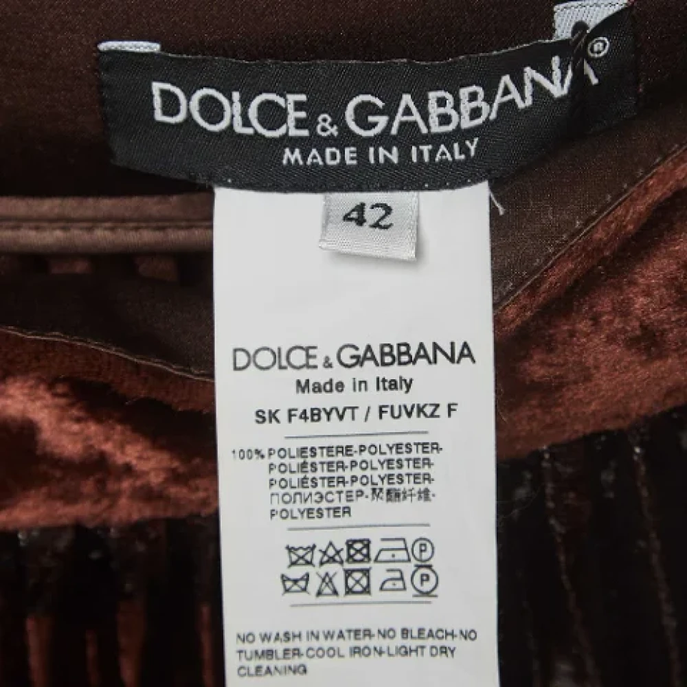 Dolce & Gabbana Pre-owned Velvet bottoms Brown Dames