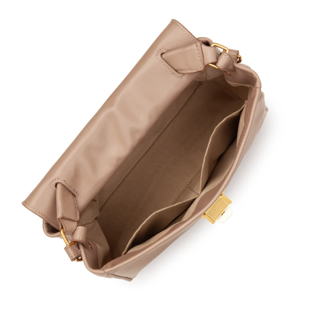 Lancaster Grace Flap Handtas met Klem Beige Dames
