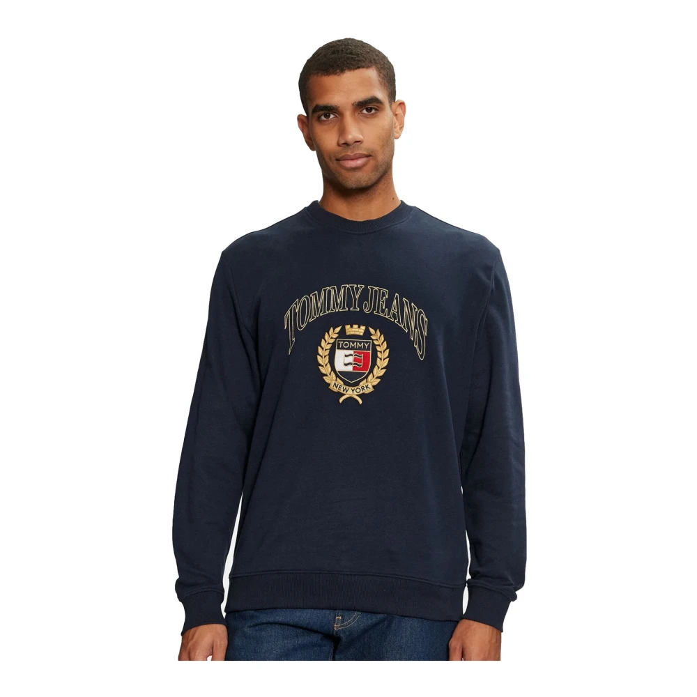 Tommy Jeans Geborduurde logo sweatshirt Blauw Blue Heren