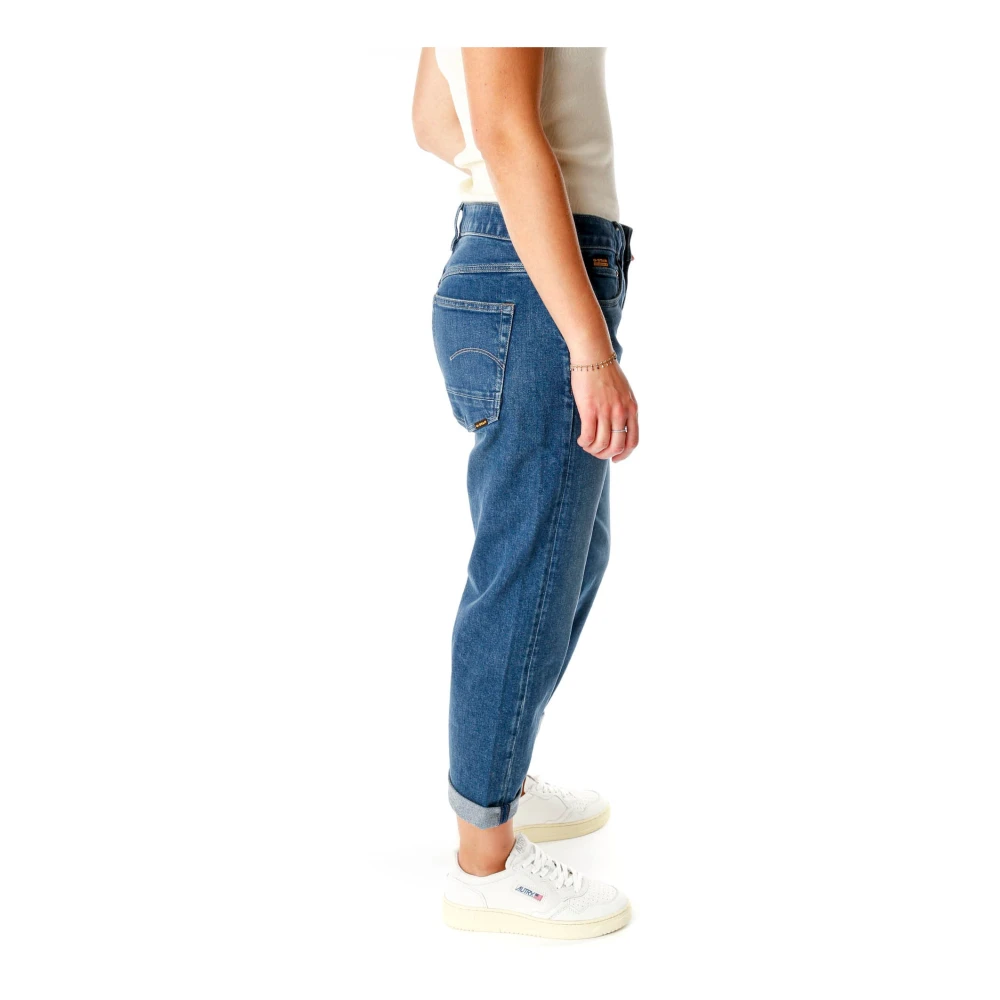 G-Star Cropped Boyfriend Fit Mid Waist Jeans Blue Dames