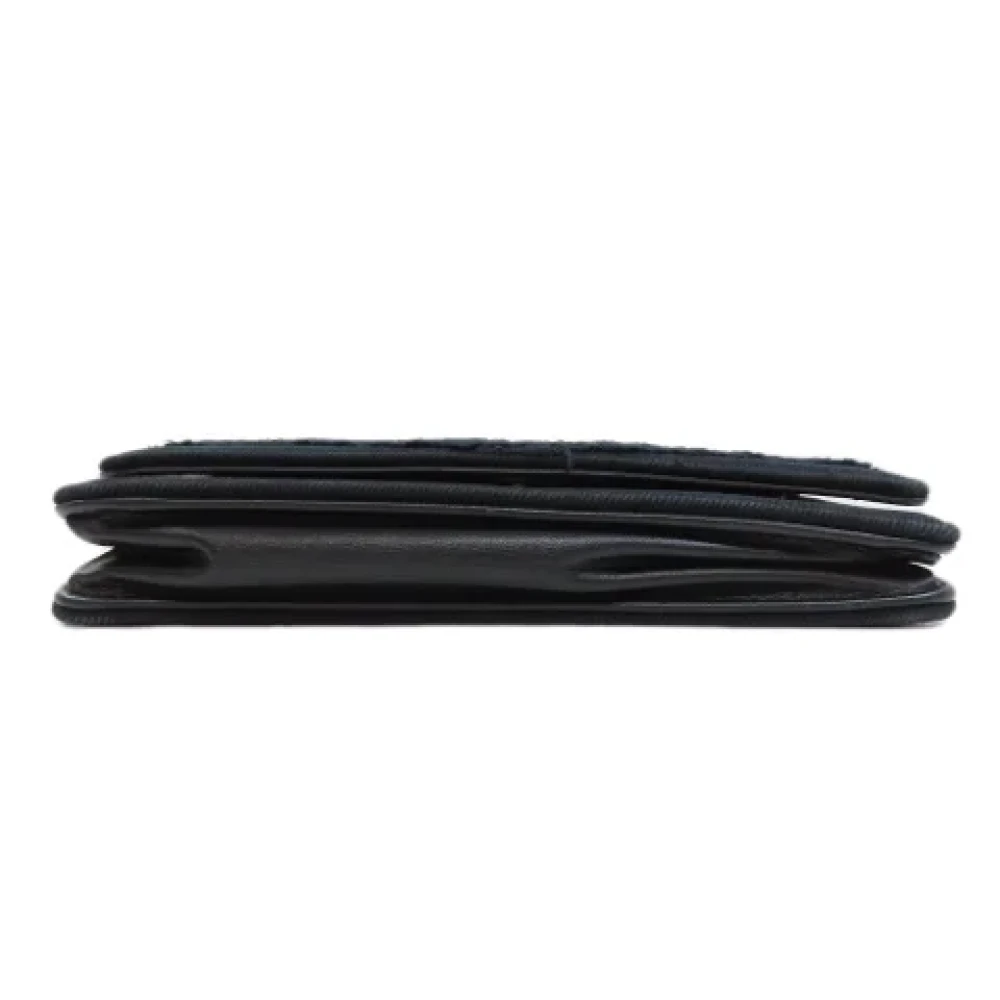 Chanel Vintage Pre-owned Canvas wallets Black Dames