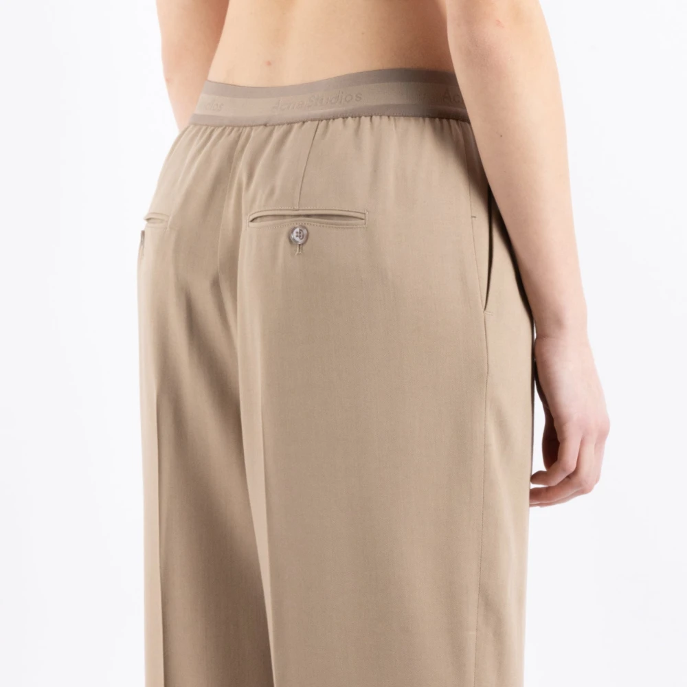 Acne Studios Beige Wollen Broek Beige Dames