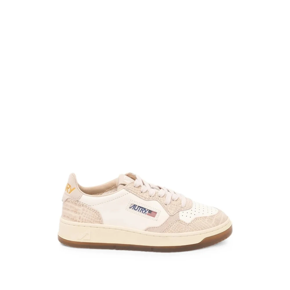 Autry Beige Medalist Low - Female - Sneakers - 4 Uk - Shoes