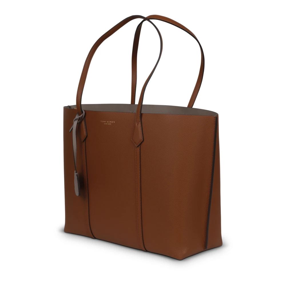 TORY BURCH Leren Shopping Bag 'Perry' Brown Dames