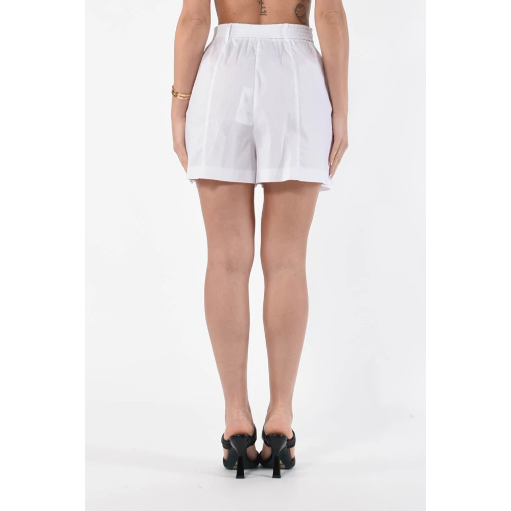 PATRIZIA PEPE Katoenen shorts met knoopdetail White Dames