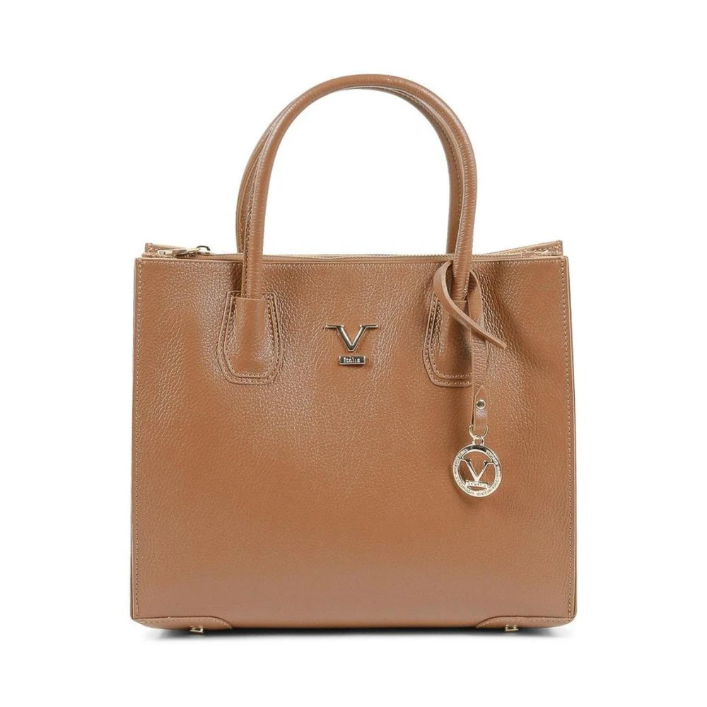 19V69 Italia Women's Brown Elegant Leather Tote Bag With Spacious Interior - Shopping Bags - One Size - Bags