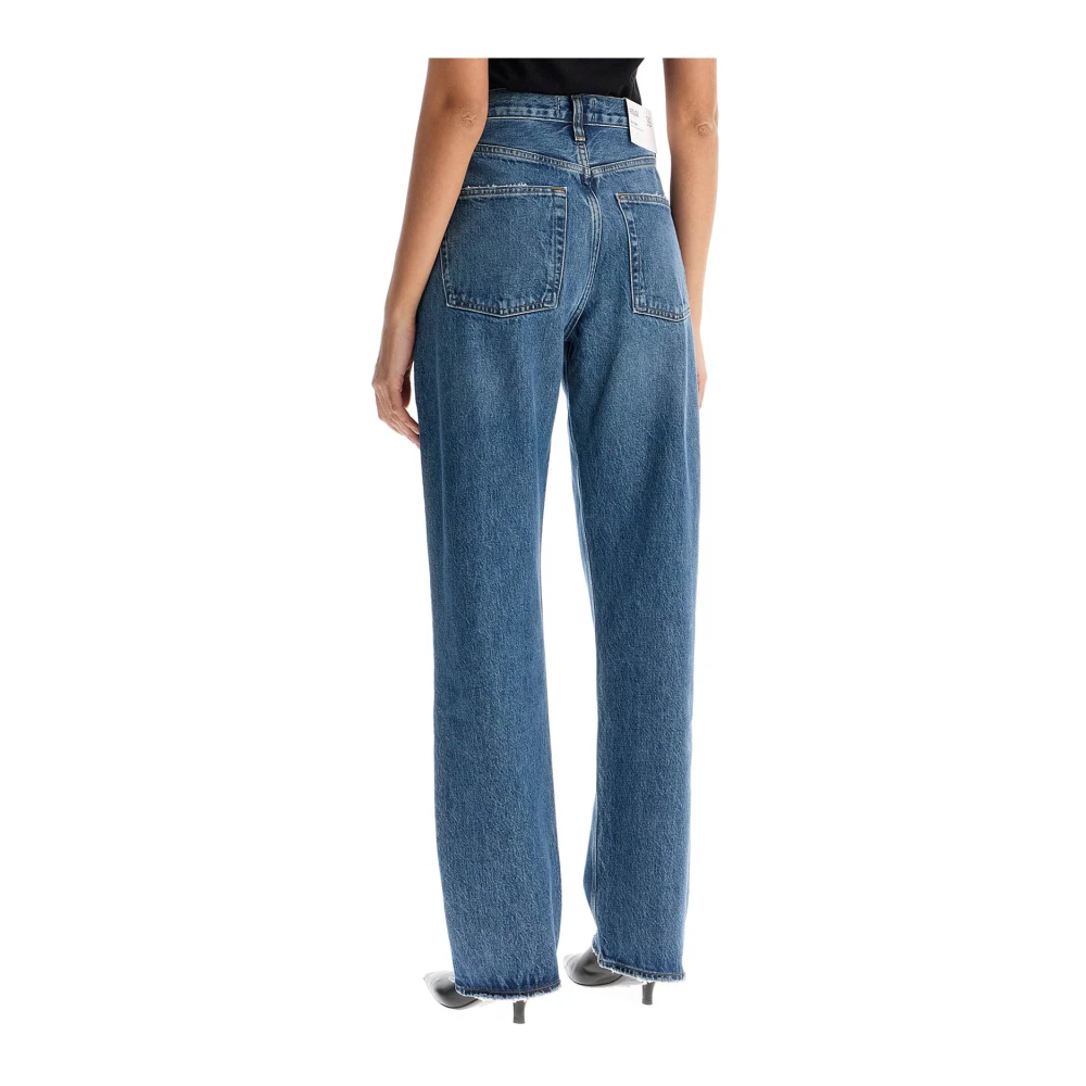 Agolde Hoge taille relaxte rechte jeans Blue Dames