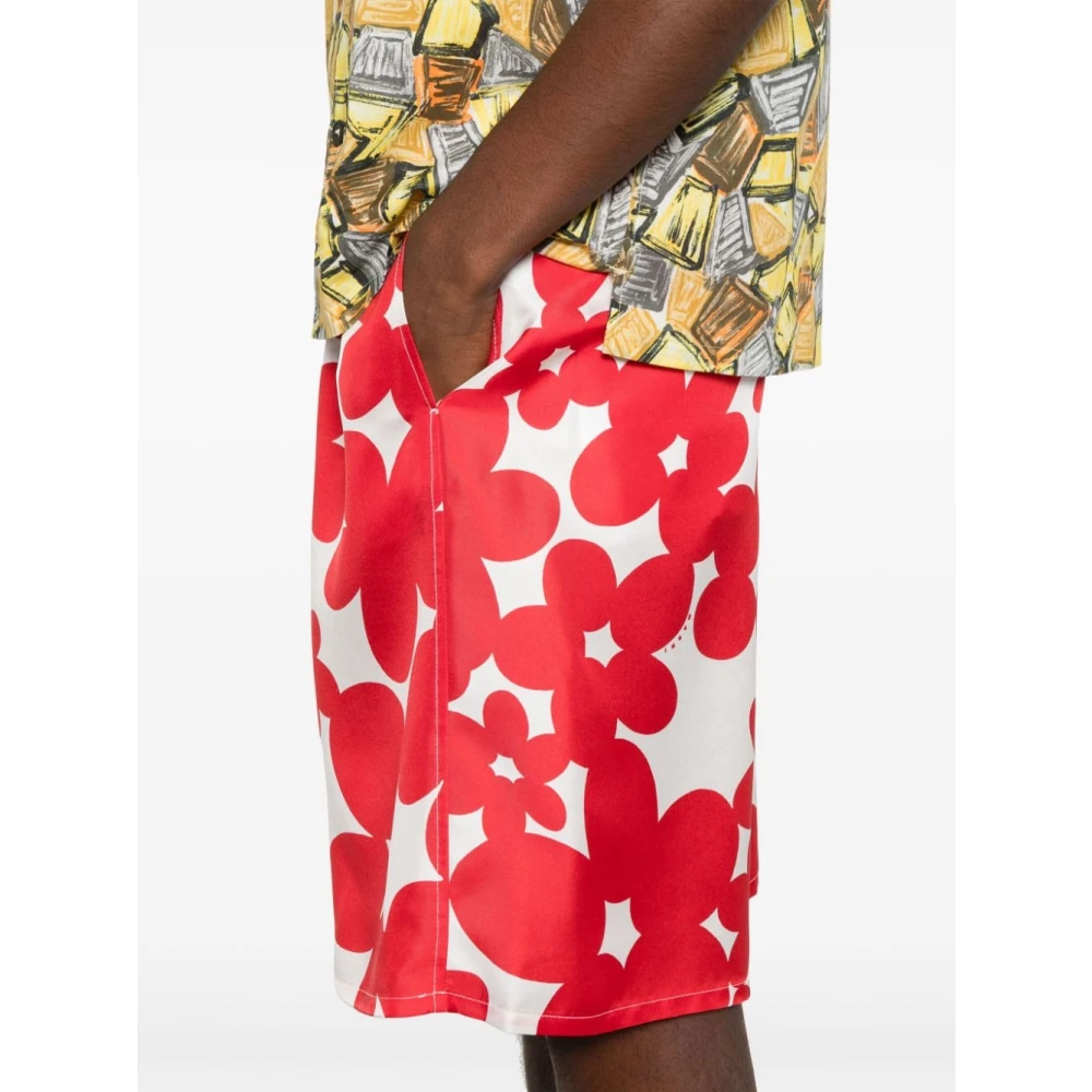 Marni Casual elastische taille shorts Red Heren