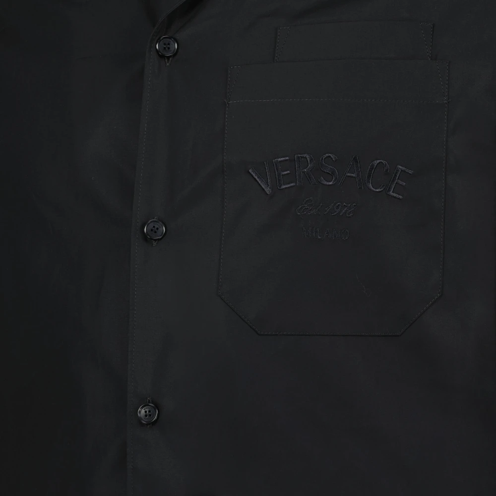 Versace Goden Snit Shirt Zwart en Geel Black Heren