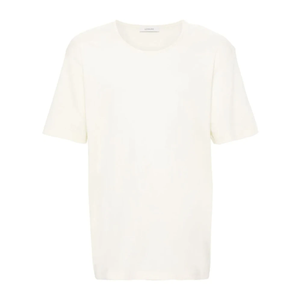 Lemaire Citronglasyr Ribbad U-Hals T-Shirt White, Herr