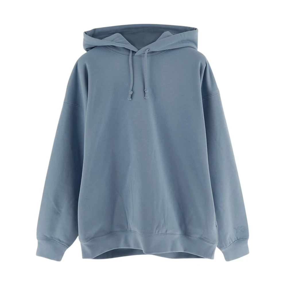 Y-3 Katoenen Logo Hoode Hoodie Blue Dames