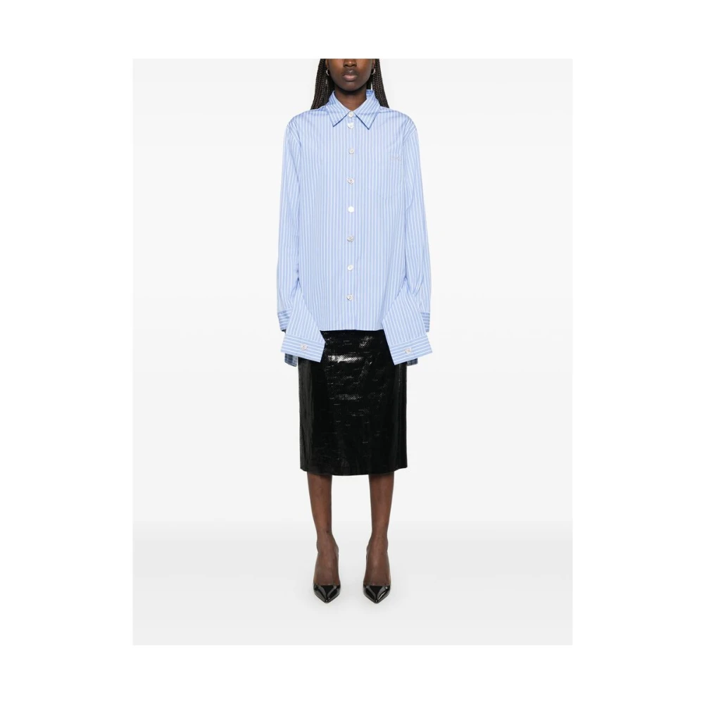 Mach & Mach Korenbloemblauwe Kristalversierde Overhemd Blue Dames