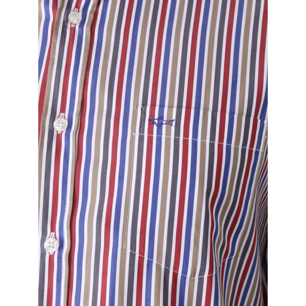 PAUL & SHARK Gestreept Katoenen Overhemd met Omslagkraag Multicolor Heren