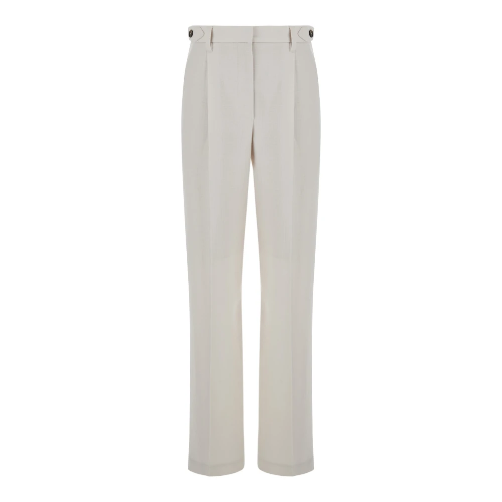 BRUNELLO CUCINELLI Witte Hoge Taille Wollen Broek White Dames