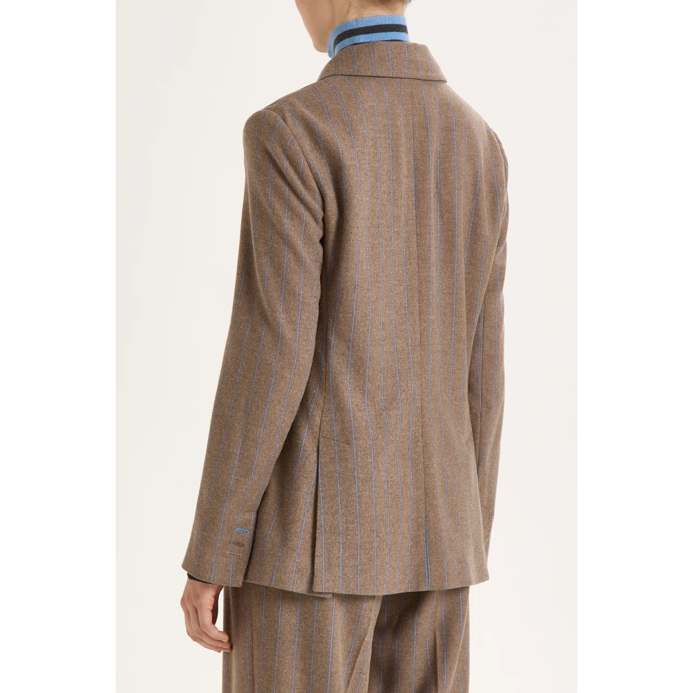 Maliparmi Gestreepte Blazer Gray Dames
