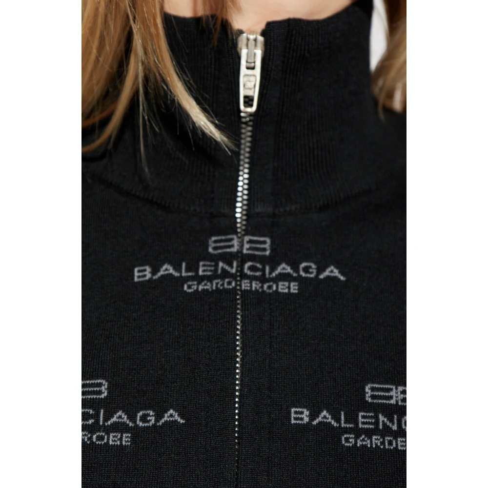 Balenciaga Cardigan met logo Black Dames