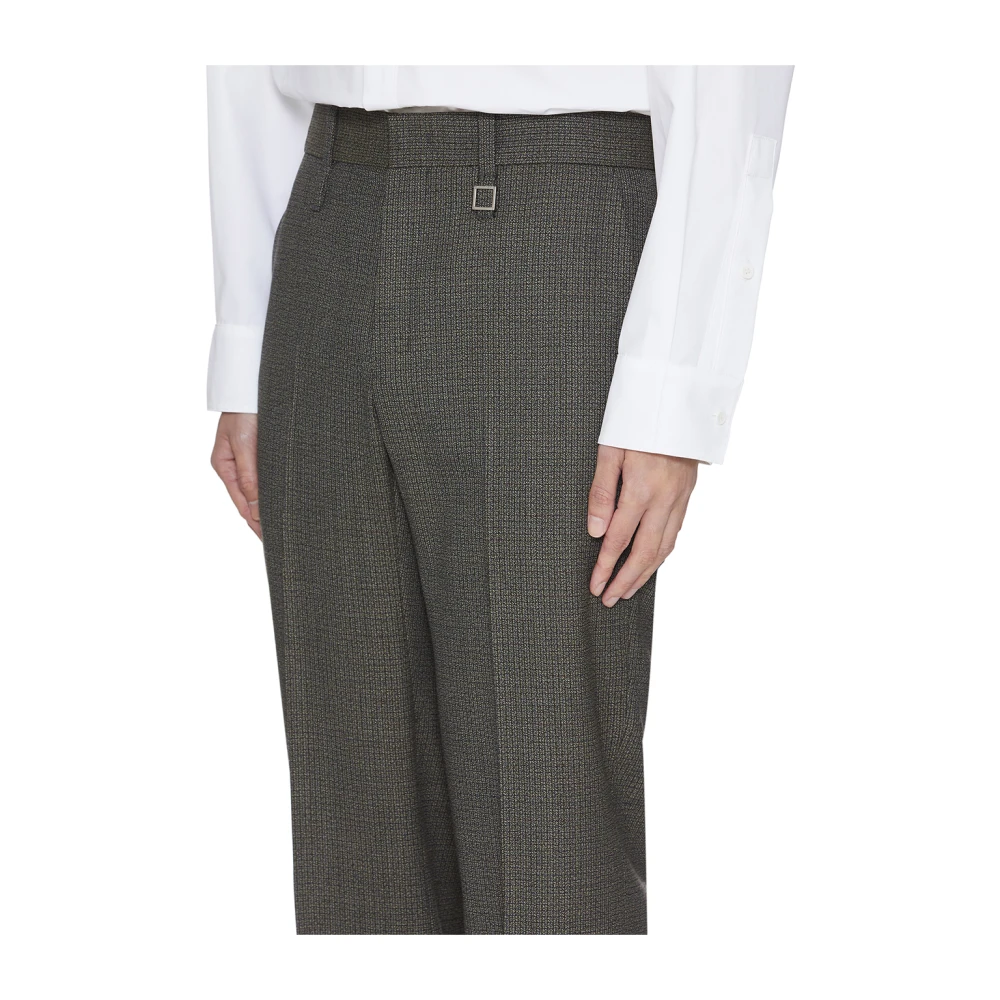 Wooyoungmi Bruine wollen broek met zakken Gray Heren