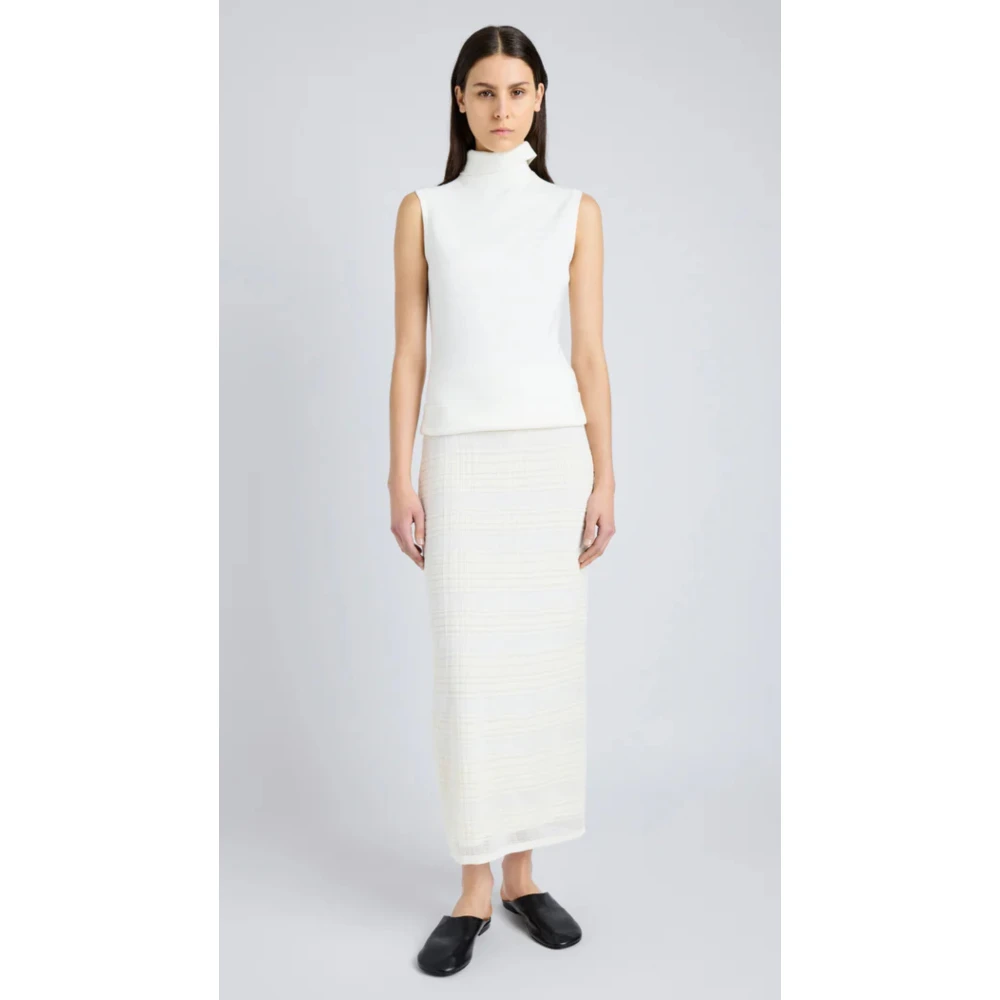 Proenza Schouler Geruite Gebreide Elsa Rok White Dames