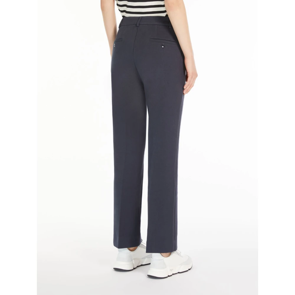 Max Mara Weekend Blauwe Straight Leg Broek Blue Dames