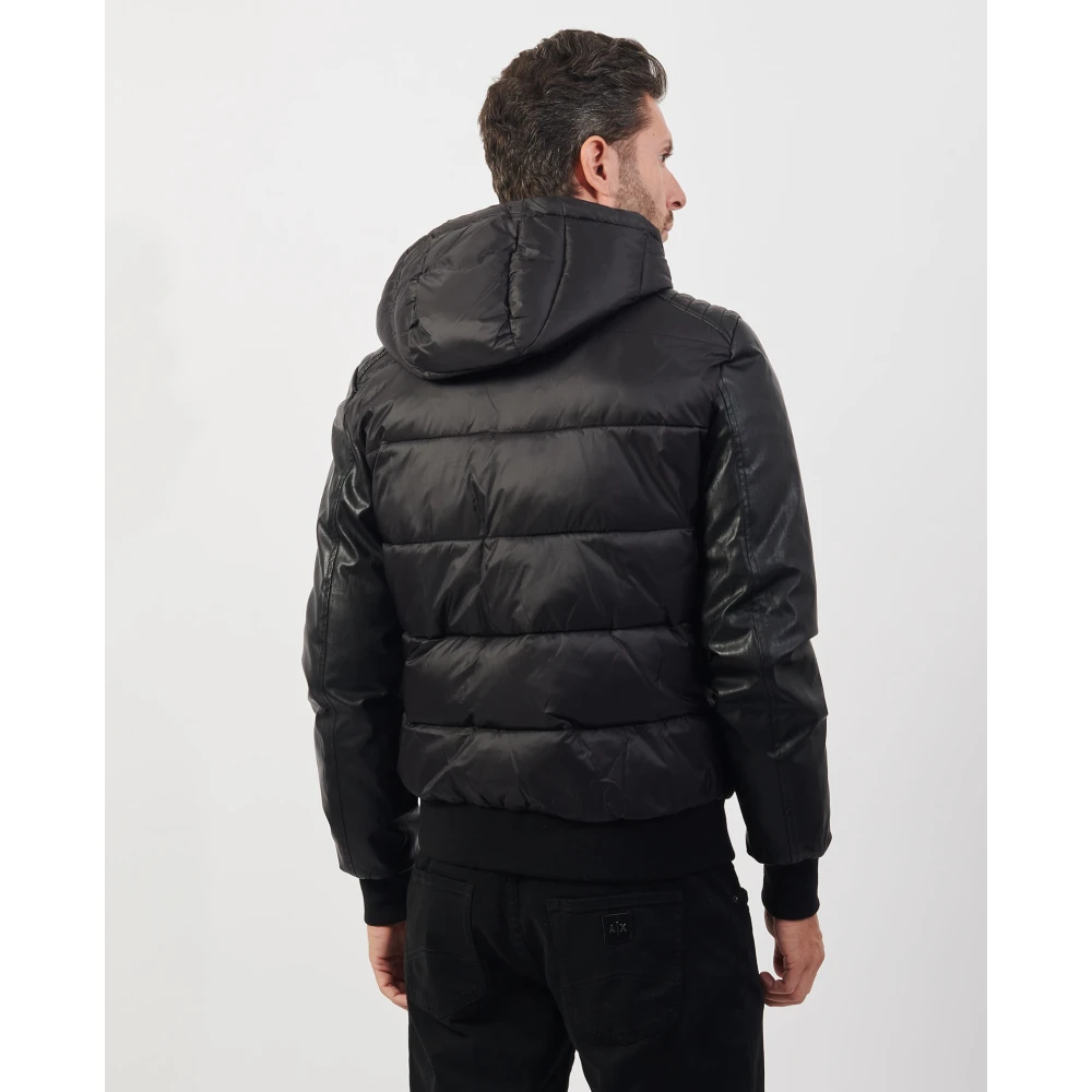 YES ZEE Gewatteerde bomberjack met capuchon Black Heren