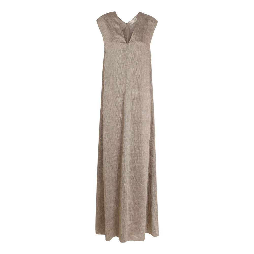 Cortana Vrouw Bruin Kleedjes Dames, Xs, Linnen, Aria Maxi Jurk
