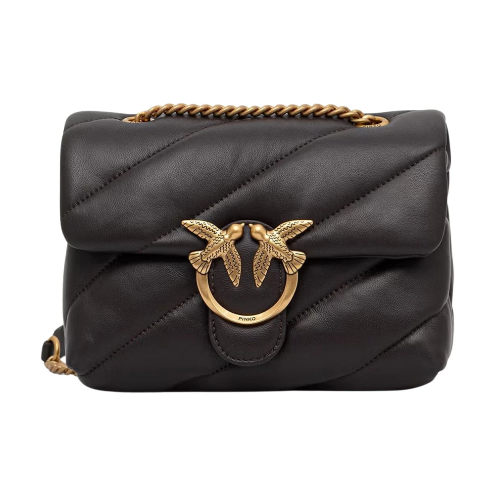 Pinko Donna Dark Brown Borsa Piccola A Tracolla Love Bag Puff Maxi Quilt - Immagine 3