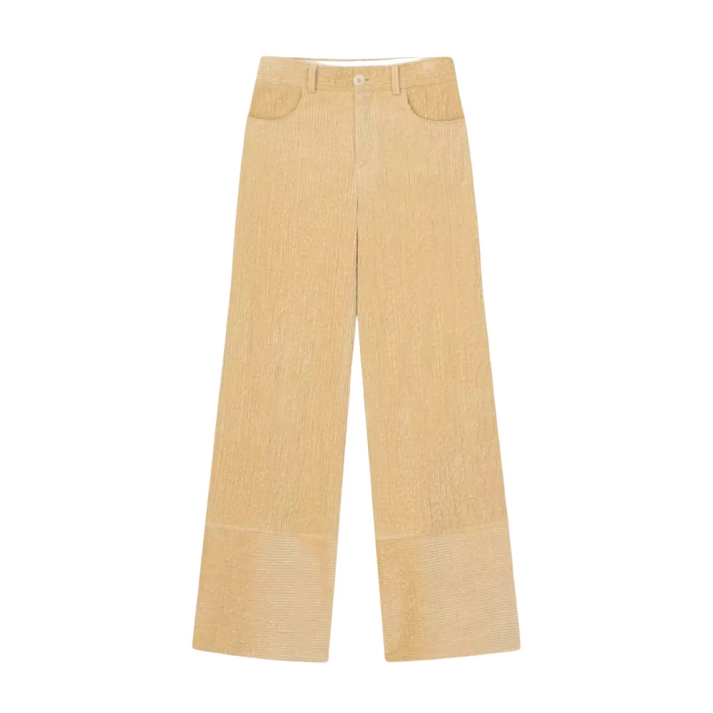 Aeron Crème Corduroy Wijde Pijp Broek Beige Dames