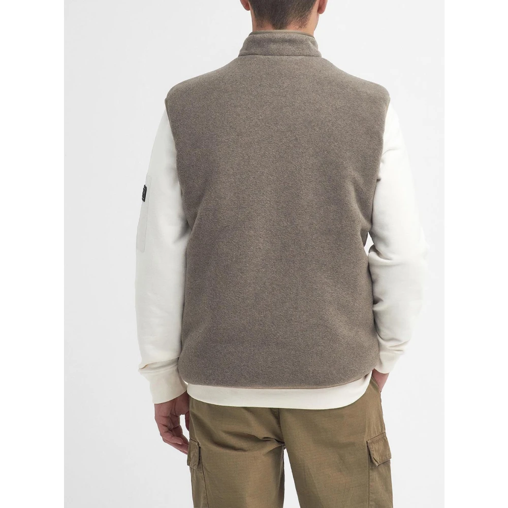 Barbour Beige Fleece Vest voor Mannen Gray Heren