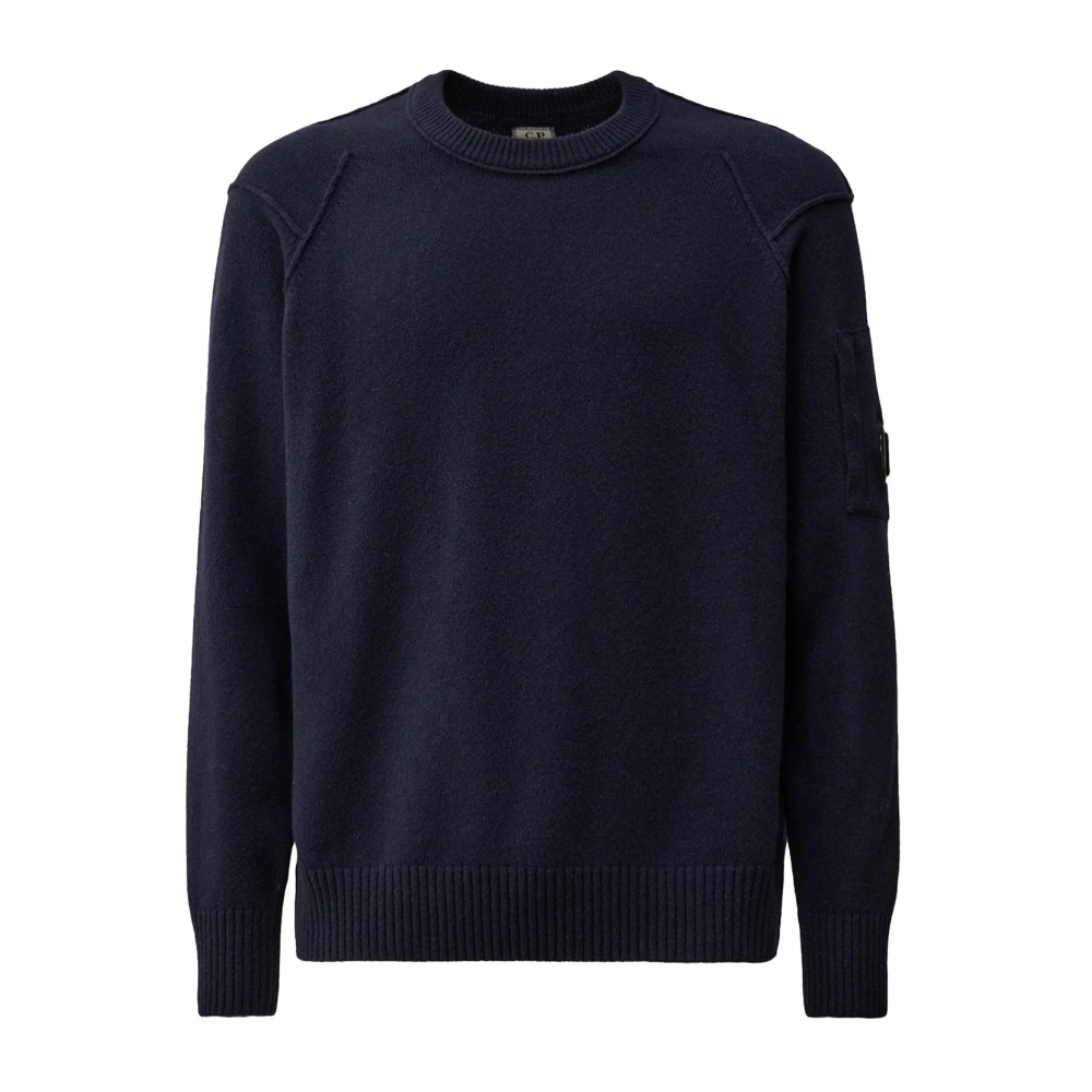 C.P. Company lamswol ronde hals trui Blue Heren