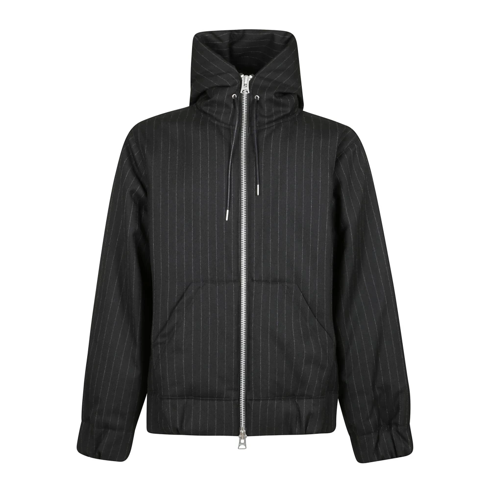 Sacai Gestreepte hoodie in krijtstijl Black Heren
