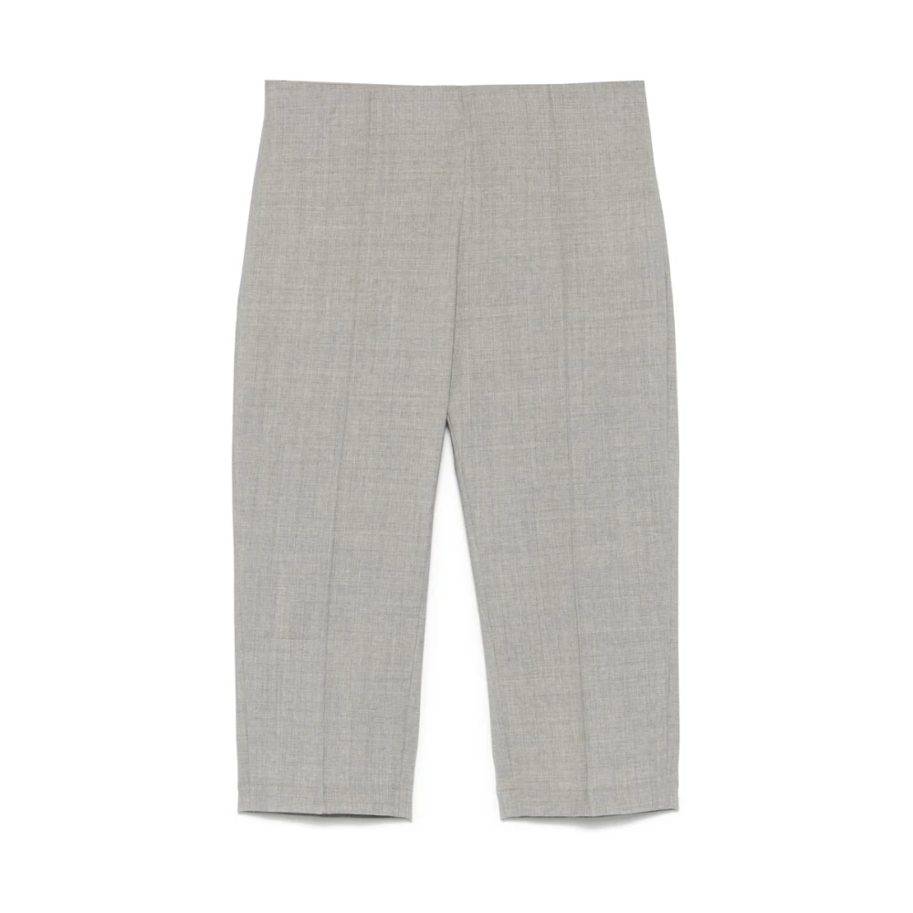 Armarium Lichtgrijze Cropped Broek Met Zijrits Gray Dames