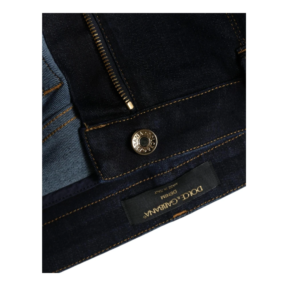 Dolce & Gabbana Zwarte Skinny Denim Jeans met Rits Black Dames