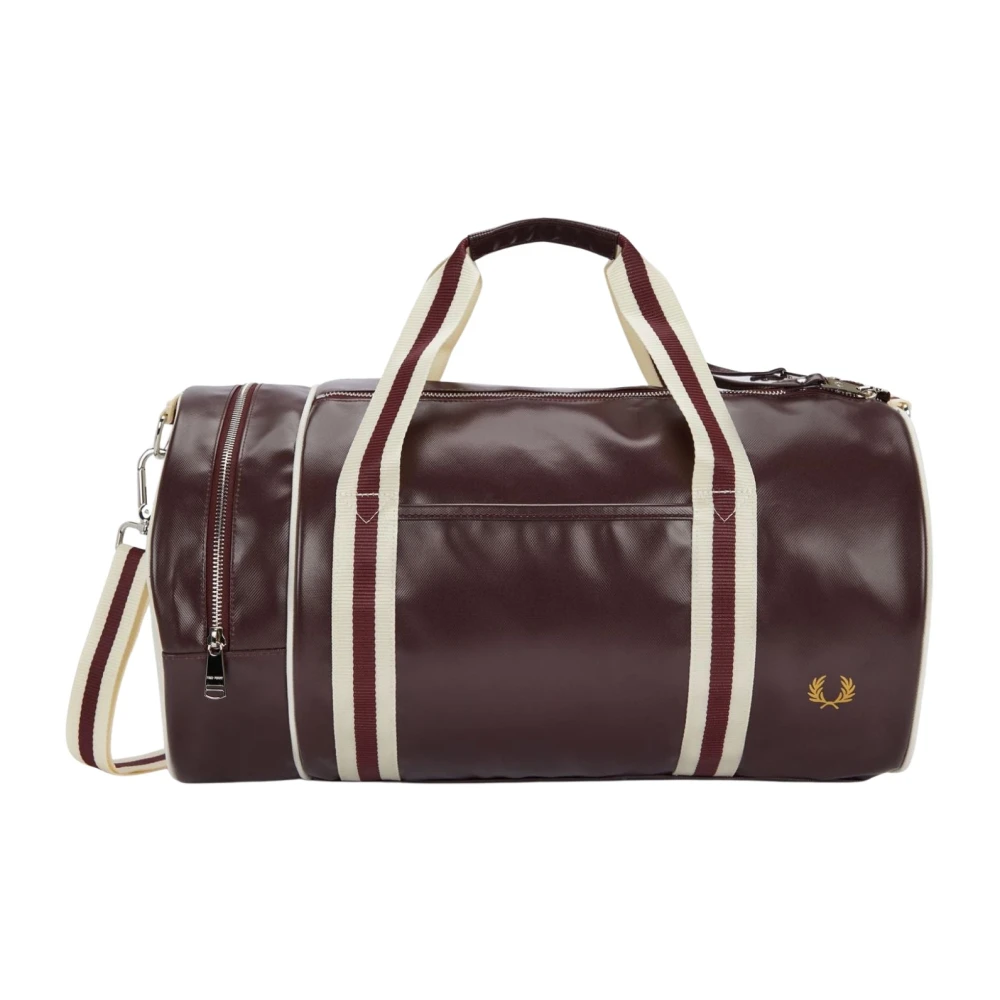 Fred Perry Barrel Tas Rugzak Laurel Borduurwerk Zwart Brown Heren