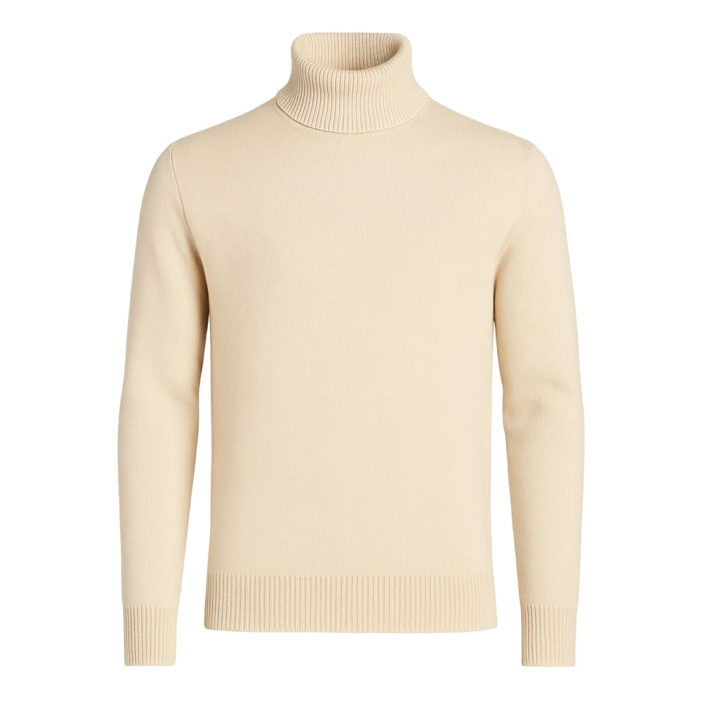 Paolo Pecora Men's Beige Turtlenecks, Xl, Double Turtleneck Jumper