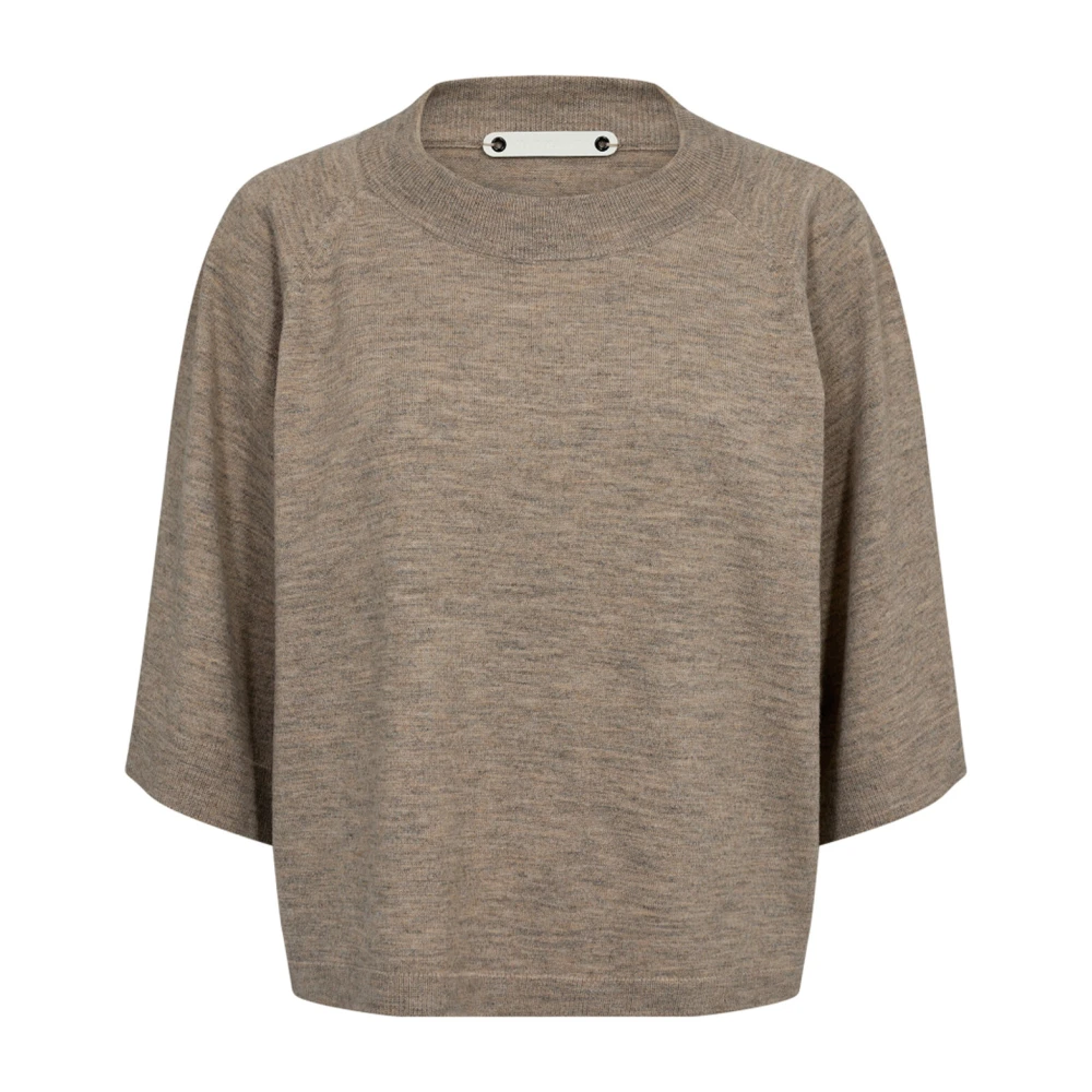Co'Couture Korte Gebreide Trui Champagne Brown Dames