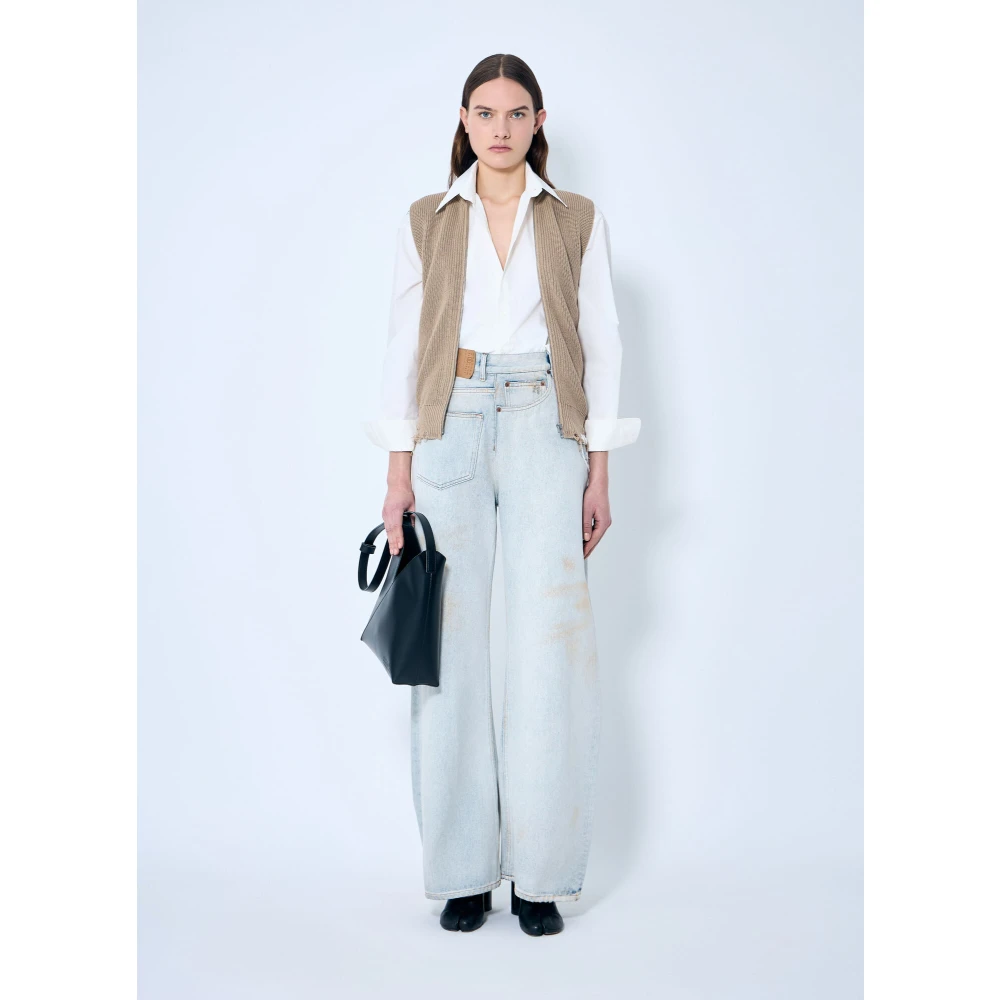 MM6 Maison Margiela Omgekeerde Stijl Denim Jeans Blue Dames
