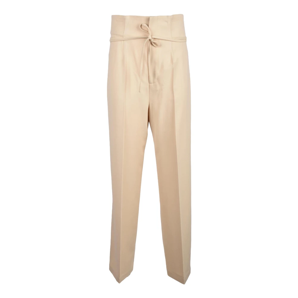 Erika Cavallini Elegante Wollen Broek Beige Dames