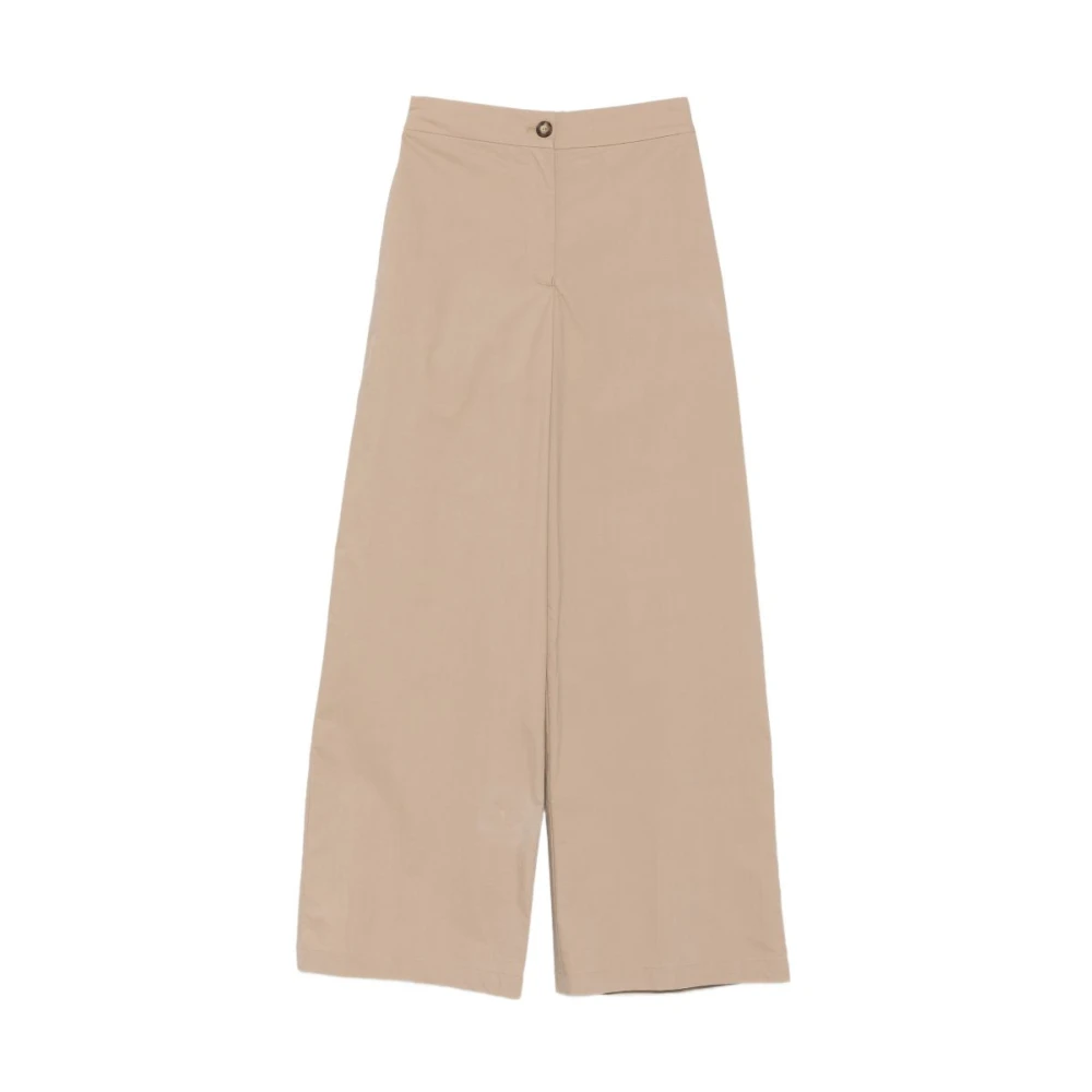 Emporio Armani Women's Beige Wide-Leg Palazzo Trousers - Wide Trousers - 2XS - Trousers