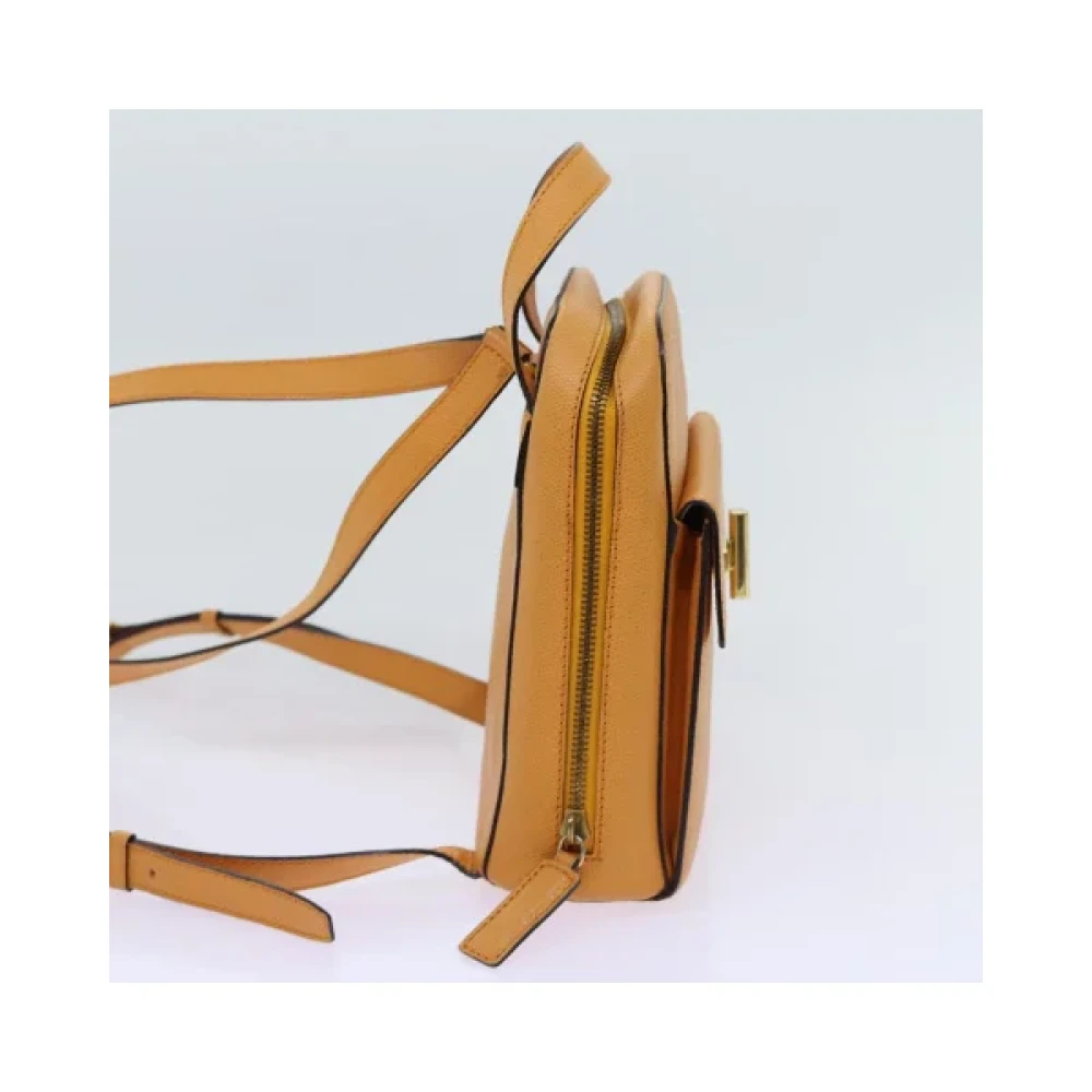 Celine Vintage Pre-owned Leather backpacks Orange Dames