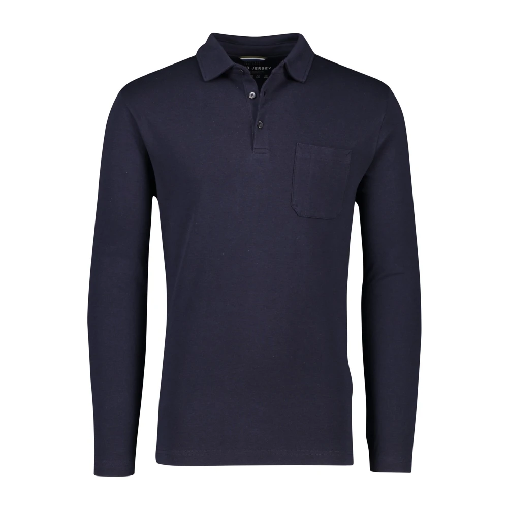 BRAX Lange mouw polo shirt donkerblauw Blue Heren