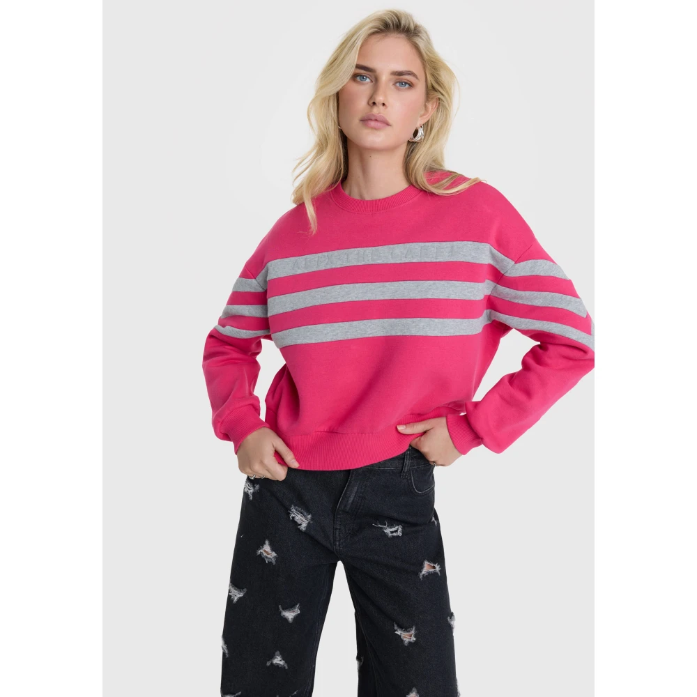Alix The Label Geknoopte Cropped Sweater Pink Dames