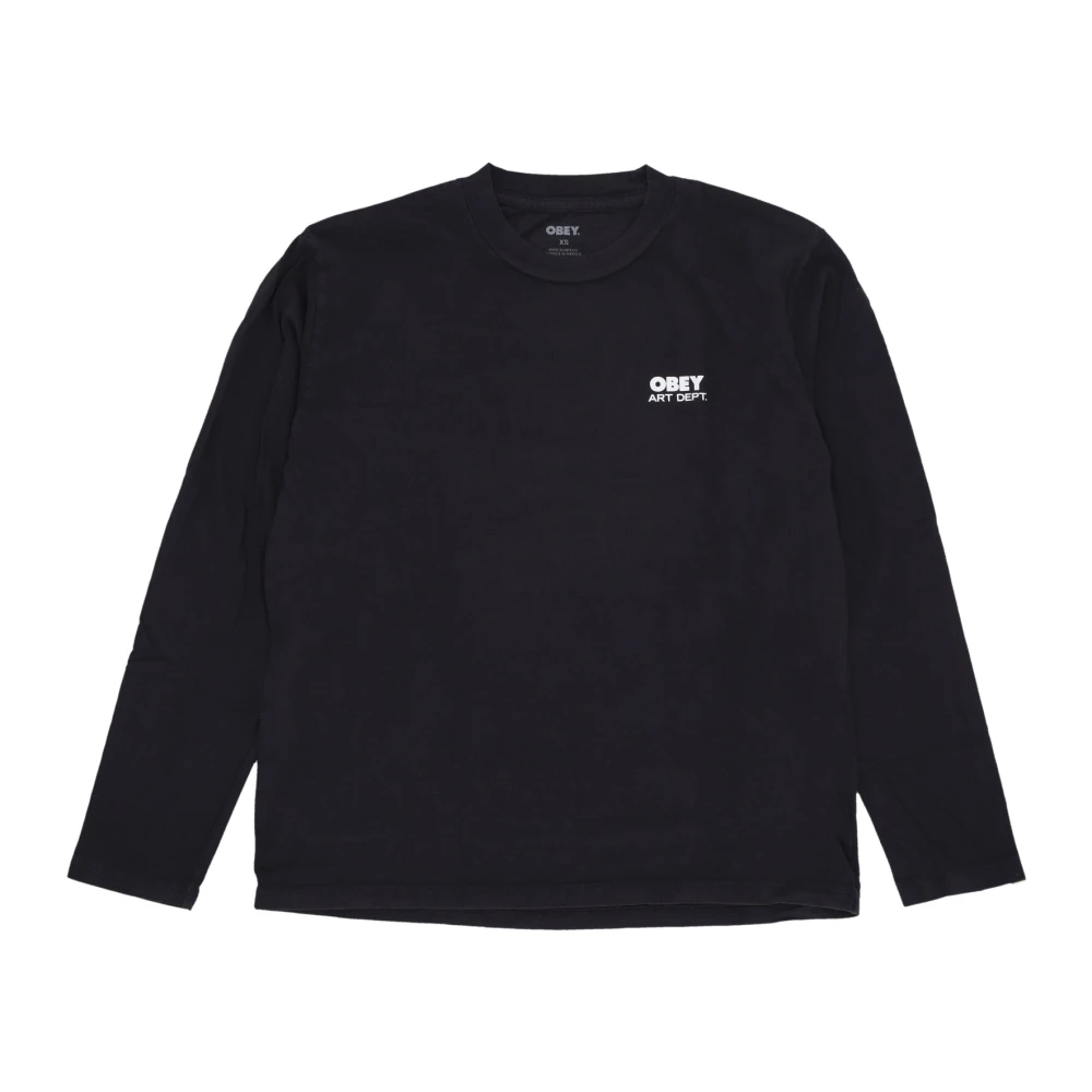 Obey Creatieve Oplossingen Lange Mouw T-shirt Zwart Black Heren
