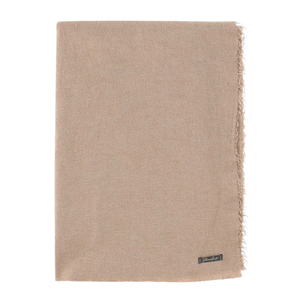 Faliero Sarti Kashmir Siden Beige Halsduk Rektangulärt Design Beige, Herr