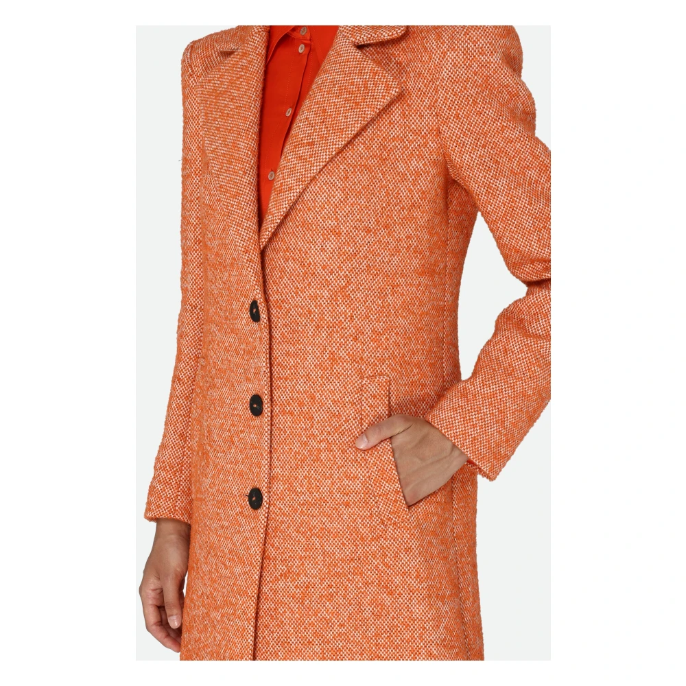 PATRIZIA PEPE Oranje Dubbel-Borstjas met Zakken Orange Dames