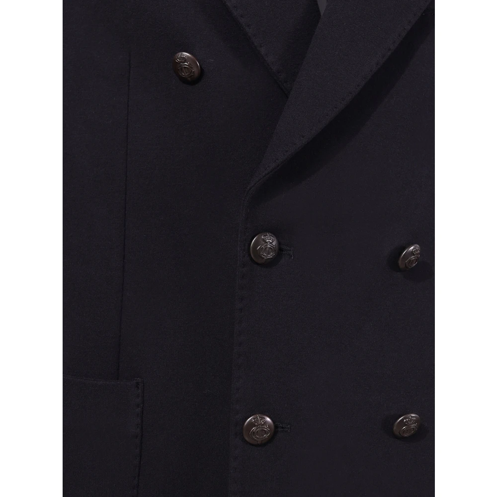 Circolo 1901 Zwarte Peak Revers Jas Italiaans Gemaakt Black Heren